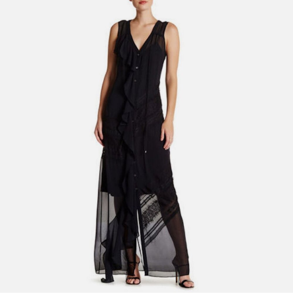 Haute Hippie Silk Sheer Maxi Dress